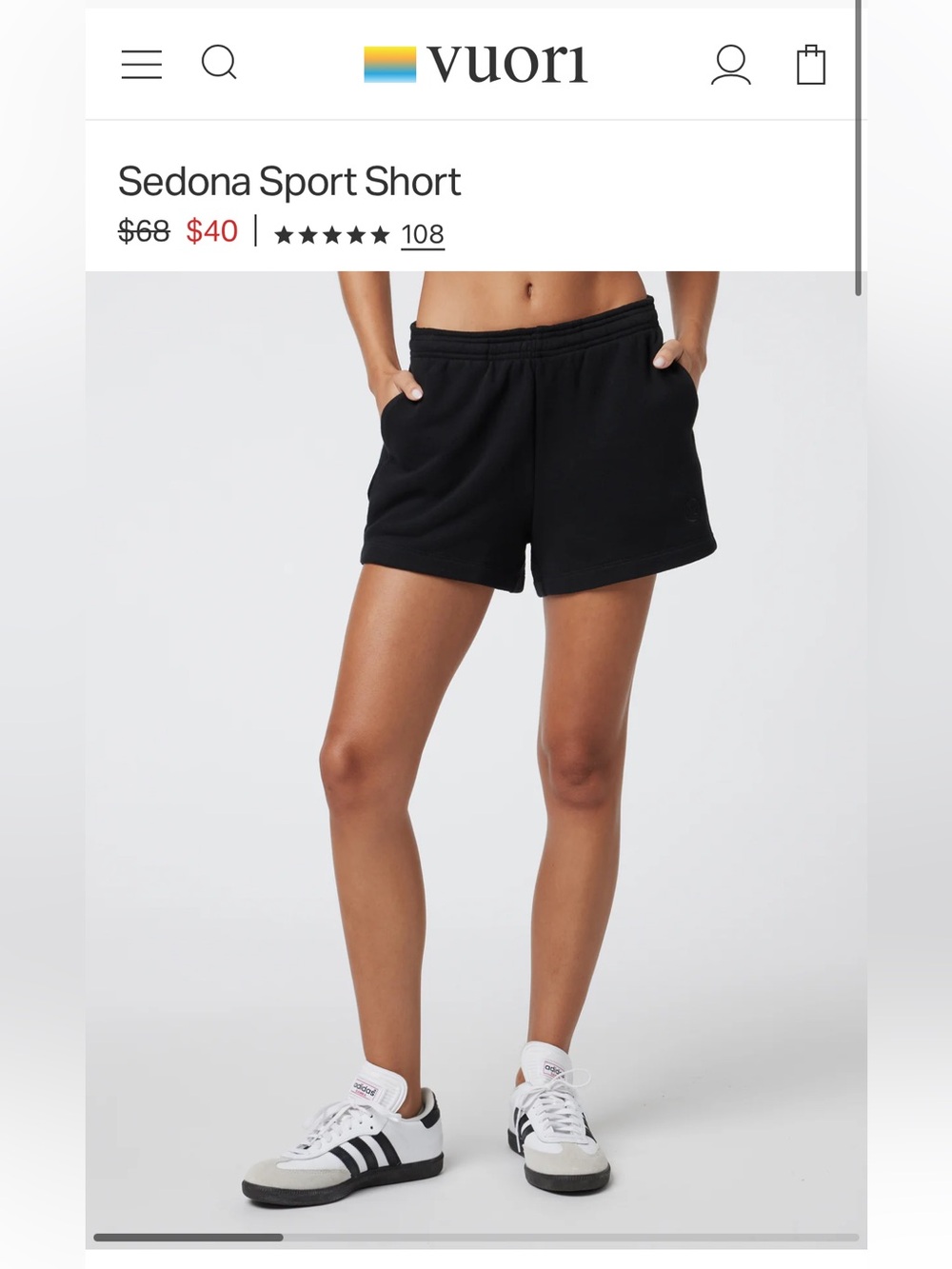 Vuori Sedona Sport Short - Black